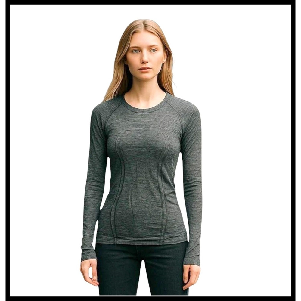 Lululemon Long Sleeve Top Swiftly Tech 2.0 Race Length Thumbholes Gray size 4